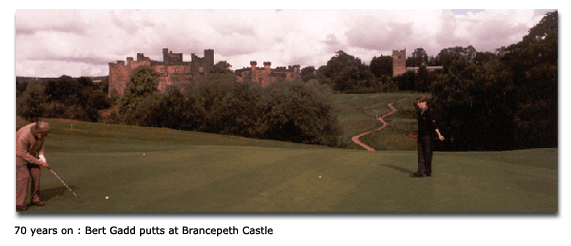 70 years on:  Bert Gadd putts at Brancepeth Castle