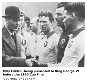Billy Liddell -being presented to King George V1 