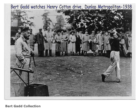 Bert Gadd watches Henry Cotton Drive, Dunlop Metropolitan 1938