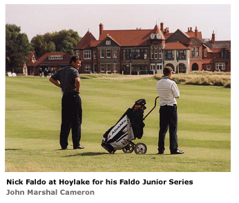 Nick Faldo at Hoylake for his Faldo Junior Series